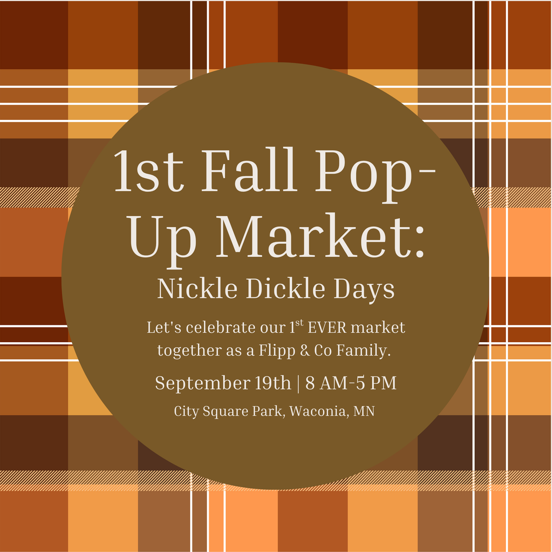 1st fall pop up market - nickle dickle days!