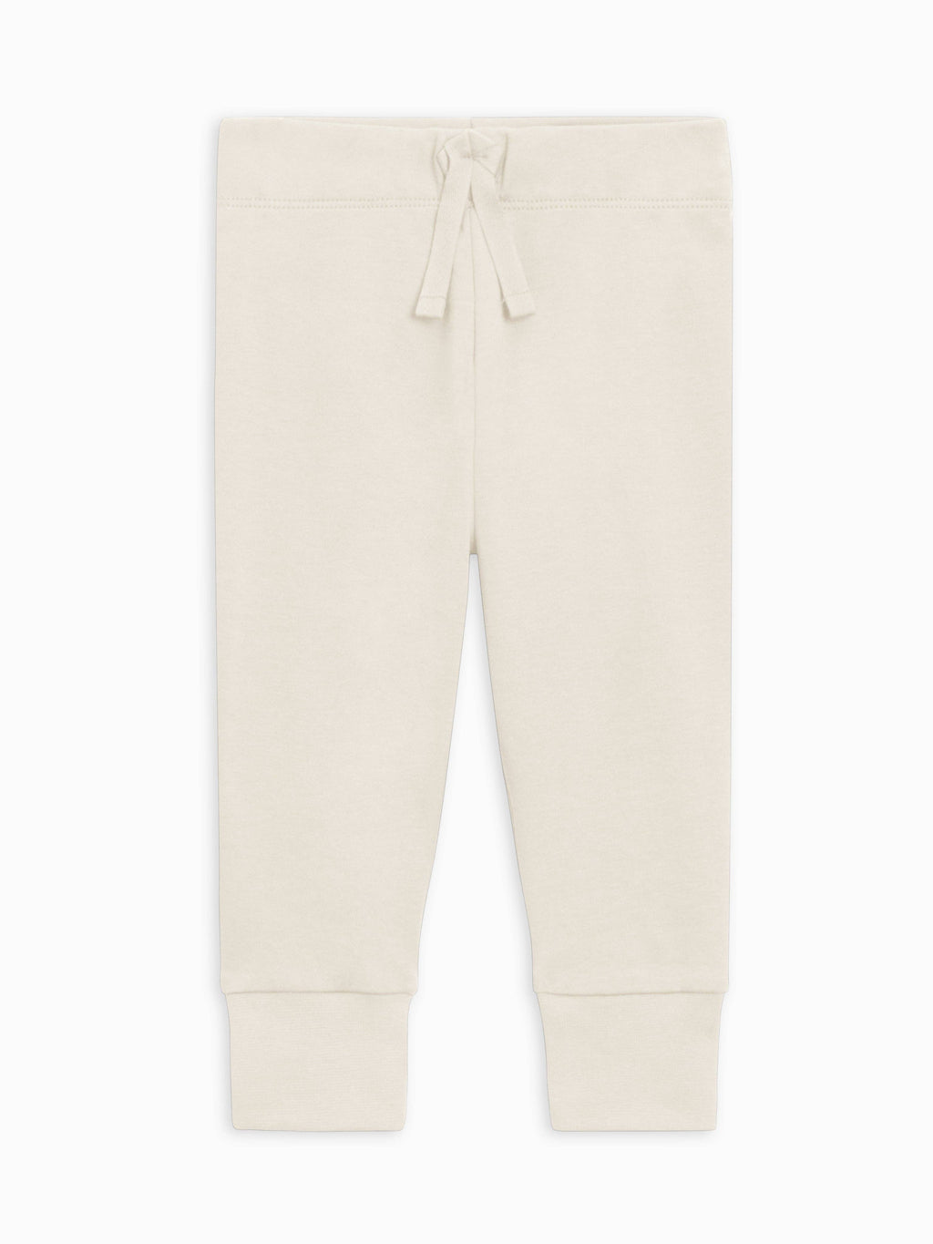 Beige jogger pants on a white background